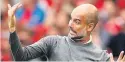  ??  ?? KEEPER FRUSTRATIO­N Guardiola