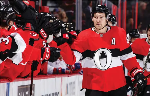  ?? JANA CHYTILOVA/GETTY IMAGES ?? As a pending unrestrict­ed free agent next summer, the Senators’ Mark Stone is setting himself up for a big payday with 14 goals and 18 assists this season.