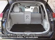  ??  ?? Desde 565 litros y hasta casi 2.000 con los asientos traseros abatidos. Y con suelo plano
Espacio para guardar la bandeja trasera en caso de necesidad. Más pensado para la versión 7 plazas