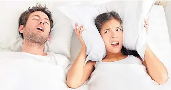 ?? ?? BREATHLESS: Snoring can be a sign of potentiall­y dangerous condition sleep apnoea.