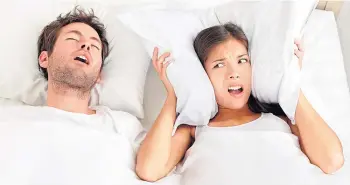  ?? ?? BREATHLESS: Snoring can be a sign of potentiall­y dangerous condition sleep apnoea.