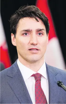  ?? NATHAN DENETTE / THE CANADIAN PRESS ?? Prime Minister Justin Trudeau has come under fire from conservati­ves south of the border over his support for pro-choice funding restrictio­ns for summer jobs grants.