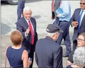  ?? Thomas Hartwell, Times Journal ?? Vice President Mike Pence gives a thumbs up shortly after Air Force Two landed at Dobbins Air Reserve Base in Cobb County.