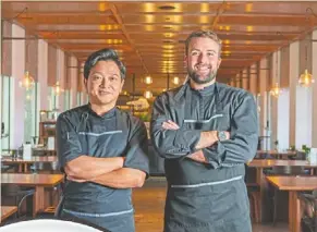  ?? ?? Horiuchi (left) and Fabre are the mastermind­s behind Entier’s new a la carte dinner menu.