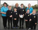  ??  ?? Pre School and After School services are also provided at Cairdeas Childcare. Pictured are Fionn, Darragh, Paul, Kain and Shaun with Manager Karen Bowles and Staff members Janet O’ Halloran and Marie Clery.