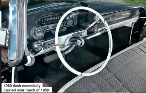  ??  ?? 1960 dash essentiall­y carried over much of 1959.