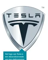  ??  ?? Het logo van Tesla is een dwarsdoors­nede van een elektromot­or.