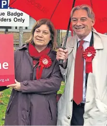  ?? Pictures: PA. ?? Nicola Sturgeon, left, visiting Rutherglen in Glasgow; Scottish Labour leader Richard Leonard with the party’s candidate for Airdrie and Shotts, Helen McFarlane.