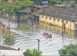  ?? RAJ K RAJ/HT PHOTO ?? A bird’seye view of a submerged area at Alappuzha in Kerala.