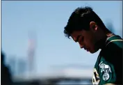  ?? RANDY VAZQUEZ — BAY AREA NEWS GROUP FILE ?? The Oakland Athletics’ Jesus Luzardo works during spring training at Lew Wolff Training Complex in Mesa, Ariz., on Feb. 13.