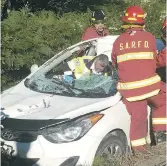  ??  ?? La voiture accidentée de Jessica Vienneau. - Gracieuset­é