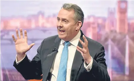  ?? Picture: BBC/PA. ?? Internatio­nal Trade Secretary Liam Fox being interviewe­d on BBC1’s The Andrew Marr Show.