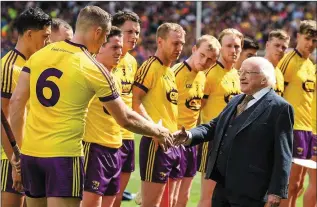  ??  ?? President Higgins at the Leinster hurling final in 2017.