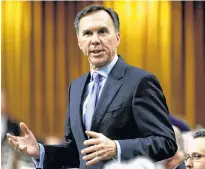  ?? BLAIR GABLE/REUTERS ?? Finance Minister Bill Morneau speaks during question period in the House of Commons on Monday.