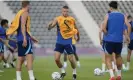  ?? Abbie Parr/AP ?? Eric Dier (centre) said some of the excitement had gone from the World Cup because of the hosts’ human rights record. Photograph: