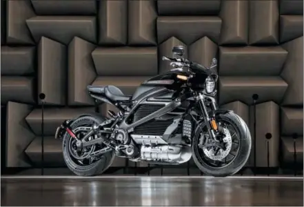  ?? HARLEY-DAVIDSON VIA AP ?? This is a prototype model of Harley-Davidson’s electric motorcycle, LiveWire, the first in a broad, no-clutch “twist and go” portfolio of electric two-wheelers. Harley will roll out the electric motorcycle next year.