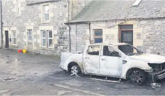  ??  ?? Blaze horror
Another car is firebombed by an arsonist in what was the eighth attack in Dalrymple