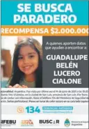  ?? CEDOC PERFIL ?? RECOMPENSA. Ofrecen
$ 2 millones por datos de su paradero.