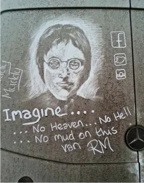  ??  ?? From me to you... Ricky’s take on John Lennon’s classic Imagine