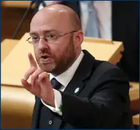  ??  ?? Patrick Harvie of the Scottish Greens is concerned by the rise in infections