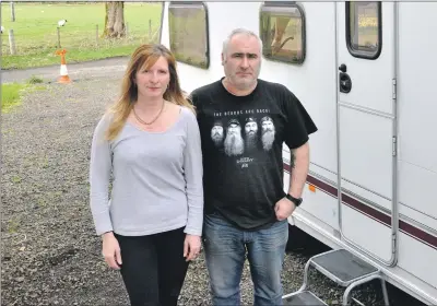  ??  ?? Simone and Richard have had to move into a caravan after being told to leave their home of 19 years.
