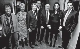  ?? DANIEL LEAL-OLIVAS/GETTY-AFP ?? Former Labour MPs Ann Coffey, from left, Angela Smith, Chris Leslie, Chuka Umunna, Mike Gapes, Luciana Berger, and Gavin Shuker pose Monday after announcing their breakaway.