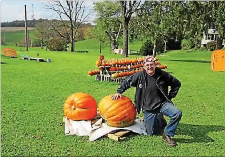  ?? MARCELLA PEYRE-FERRY — DAILY LOCAL NEWS ?? Pumpkin chunker Tom Bush of Parkesburg is a member of the Smokin Lamas pumpkin chunkin team in the Pumpkin Olympics.