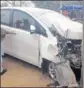  ?? HT PHOTO ?? Mohammad Sadique’s car that met with an accident.