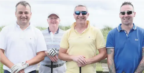  ??  ?? Supporting the Termonfeck­in FC golf classic were Noel Gallagher, Sean Boylan, Shane Boylan and Niall Walsh.