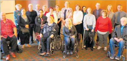  ??  ?? MEMBERS of the MidCentral Leadership group, others in the disability sector, and Minister for Disability Issues Carmel Sepuloni and Associate Minister of Health Julie Anne Genter in Palmerston North.