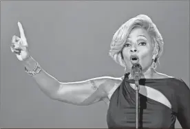  ?? / AP Photo/Vegard Grott, NTB scanpix, File ?? U.S. singer Mary J. Blige is one of the big names in entertainm­ent who have hosted the Nobel Peace Prize Concert, which has been called off for 2018.
