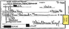  ?? Department of Justice ?? PHILIP ESFORMES paid William “Rick” Singer’s foundation $400,000 over several years, including this $95,000 check signed by his bookkeeper.