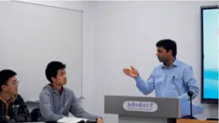  ?? ?? (Above) Vikash Kumar Singh delivers a Hindi class at Beijing Foreign Studies University on March 14
Vikash Kumar Singh at a friend’s home in Guizhou Province in 2023
