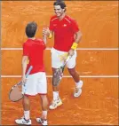  ??  ?? Nadal y López, en la Davis. En Madrid 2013