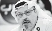  ?? HASAN JAMALI/AP 2014 ?? Jamal Khashoggi, who wrote columns critical of the crown prince, was killed at the Saudi Consulate in Istanbul.