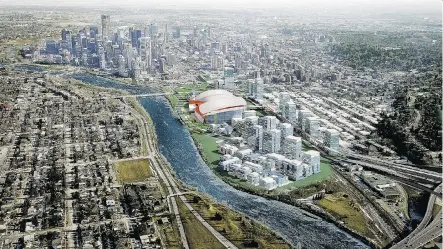  ?? CALGARY FLAMES ?? Mayor Naheed Nenshi describes CalgaryNEX­T as “dead,” but Ken King, the CEO of the group behind the proposed mega project, was “surprised” by that assessment. Meanwhile, with or without the project, Coun. Evan Woolley remains worried by the site’s “huge...