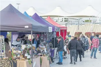  ?? ?? Visitors enjoy the November market event at Dalton Park.