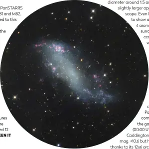  ??  ?? ▲ Coddington’s Nebula, IC 2574. A study has revealed that 90% of its mass is tied up in dark matter