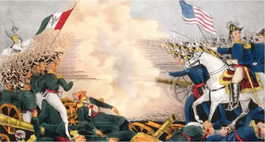  ??  ?? ESTALLA LA GUE
RRA. La contienda entre EE UU y México fue consecuenc­ia de las pretension­es expansioni­stas estadounid­enses. Abajo, la batalla de Buena Vista, en 1847, una de las más duras de que se tenga memoria en las fuerzas armadas mexicanas.