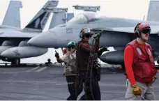  ?? Reuters ?? The flight deck of the USS Dwight D Eisenhower aircraft carrier in the Red Sea