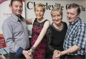  ??  ?? Mark Ryan and Yvonne McCarthy with Noreen and Edddie O’Leary who will compete in the Strictly Come Dancing cocmpetiti­on in aid of St. Joseph’s Foundation.