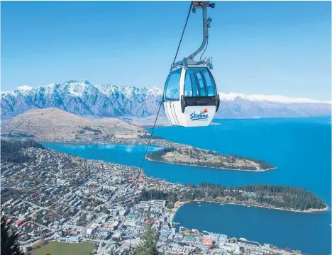  ??  ?? The Doppelmaye­r system that replaced the original French-designed Queenstown gondola in 1987 (right) carries four people in each car.
