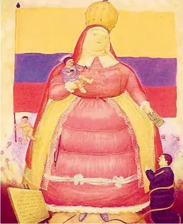  ??  ?? La más vieja de la donación Botero al Museo de Antioquia: El Exvoto. Obra de1970. Óleo sobre lienzo de 241 x 193 cm.