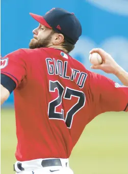  ?? RON SCHWANE/GETTY ?? Lucas Giolito pitches against the Twins during the first inning at Progressiv­e Field on Sept. 4 in Cleveland.