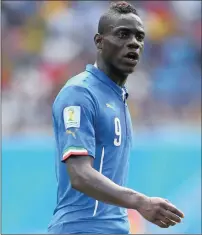  ?? Picture: ARCHIVES ?? BLUE WAS THE COLOUR: Italy striker Mario Balotelli has confirmed that he will be joining Liverpool this week from AC Milan in a £16m transfer. However, the deal will be finalised too late for him to be involved against his old club, Manchester City,...