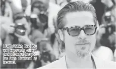  ??  ?? LEAD STAR?: Brad Pitt was reportedly offered the lead role but the report has been dismissed as incorrect.