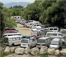  ??  ?? Scenes like this one in January at Waitapu Bridge have seen the Golden Bay Community Board call for freedom camping to be banned in the Bay, except for one site in Takaka.