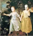  ??  ?? Beguiling: Gainsborou­gh’s depiction of his daughters Margaret and Mary was like nothing he had produced before