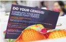  ?? MARIO TAMA/GETTY IMAGES ?? A pamphlet of 2020 census informatio­n is included in a box of food that was distribute­d in California last August to people facing economic or food insecurity due to the pandemc.