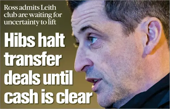  ??  ?? Hibs manager Jack Ross is calm about the prospect of training in small groups, saying “these type of sessions do occur” as standard